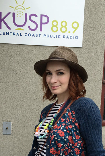Felicia Day at KUSP studios. Photo: Rick Kleffel