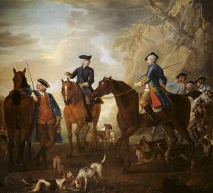 Viscount Weymouth's Hunt: Mr Jackson, the Hon. Henry Villiers and the Hon. Thomas Villiers, with Hunters and Hounds John Wootton 1733-6